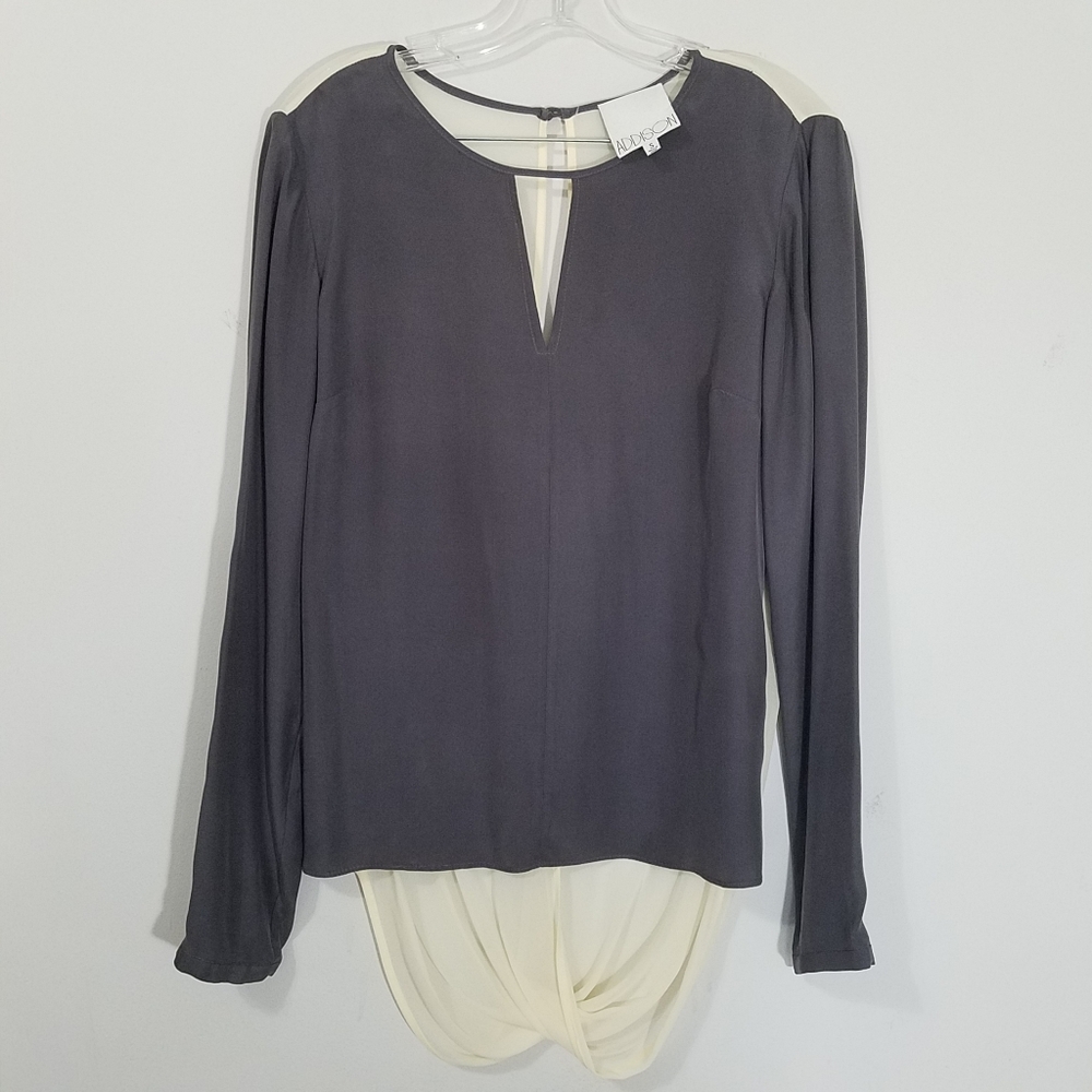 Addison Silk Viscose Block Open back blouse S